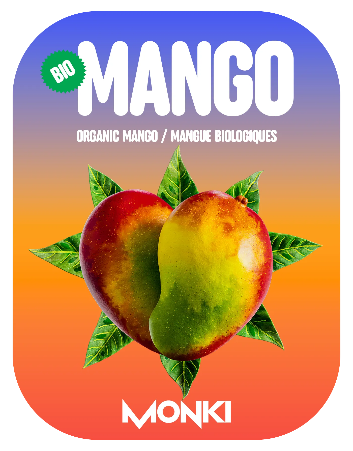 MONKI BIO Mango pieces label