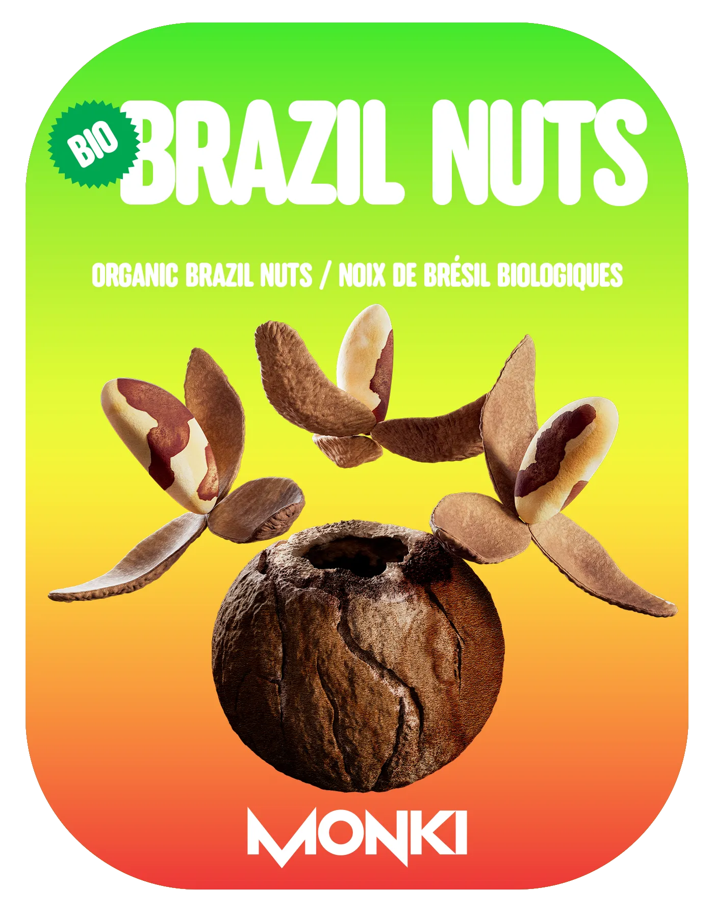 MONKI BIO Brazil nuts label