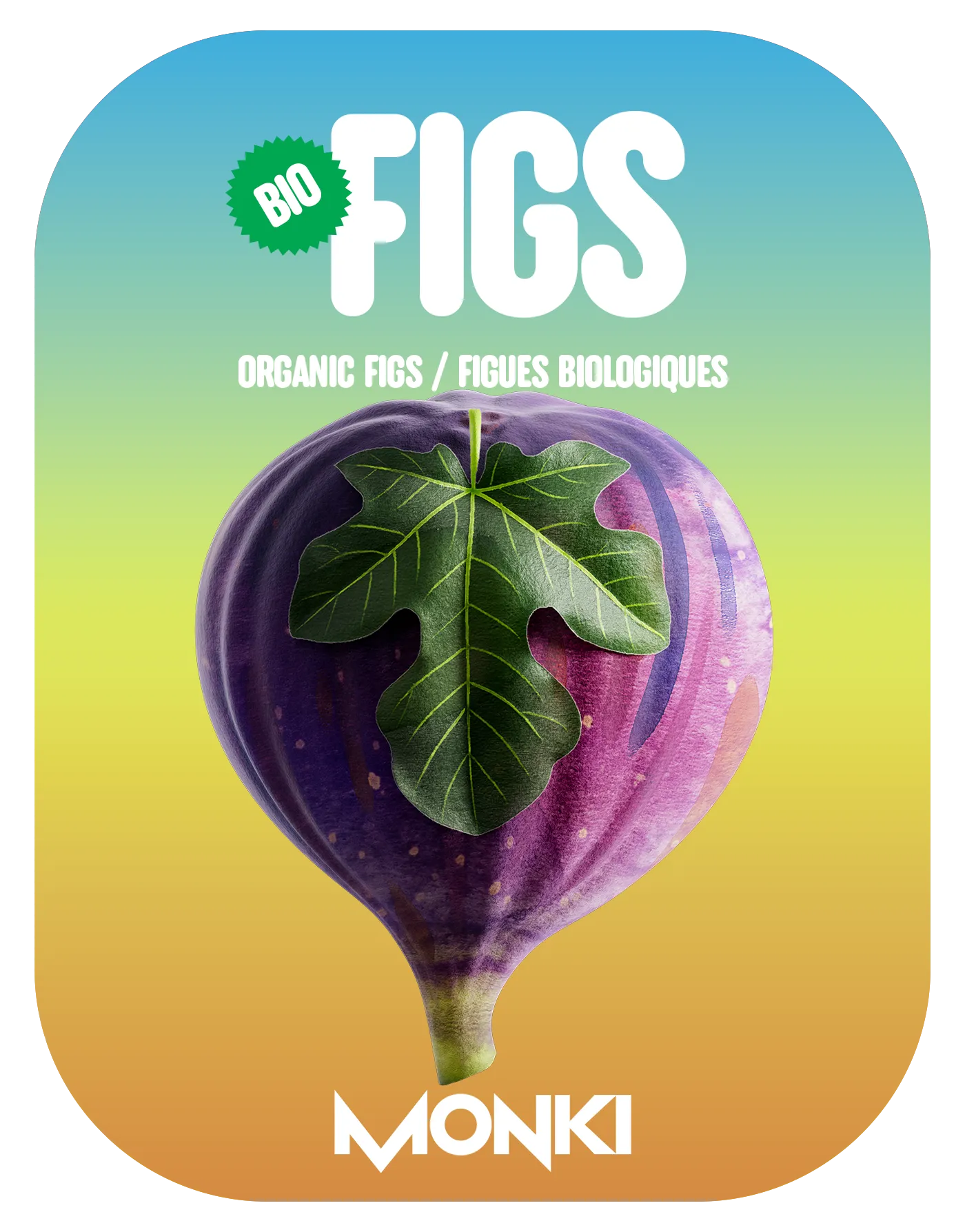 MONKI BIO dried figs label