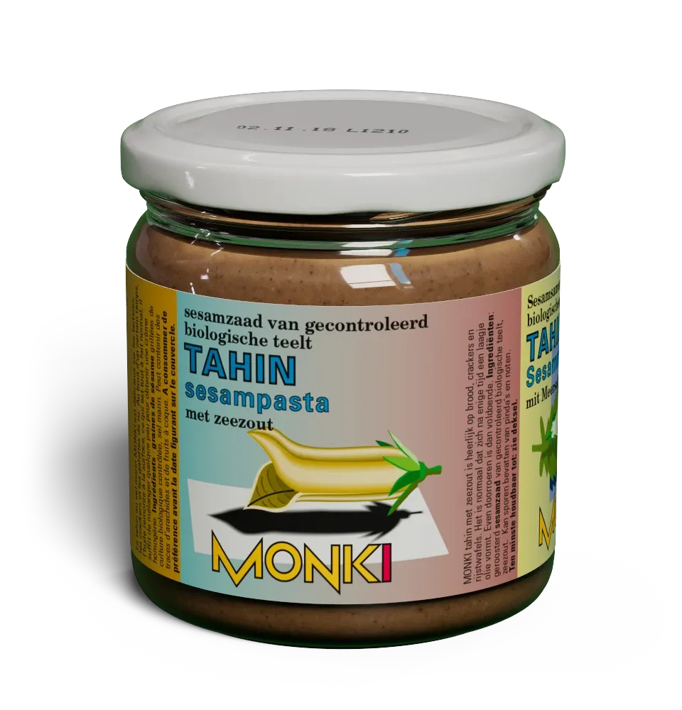 Tahini with seasalt label render