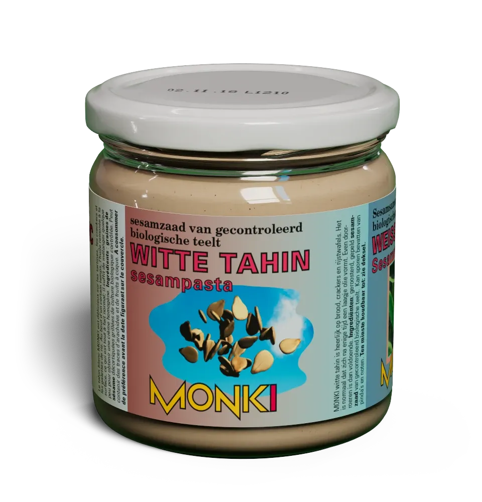 White tahini label render