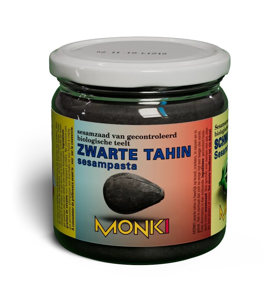 Black tahini label render