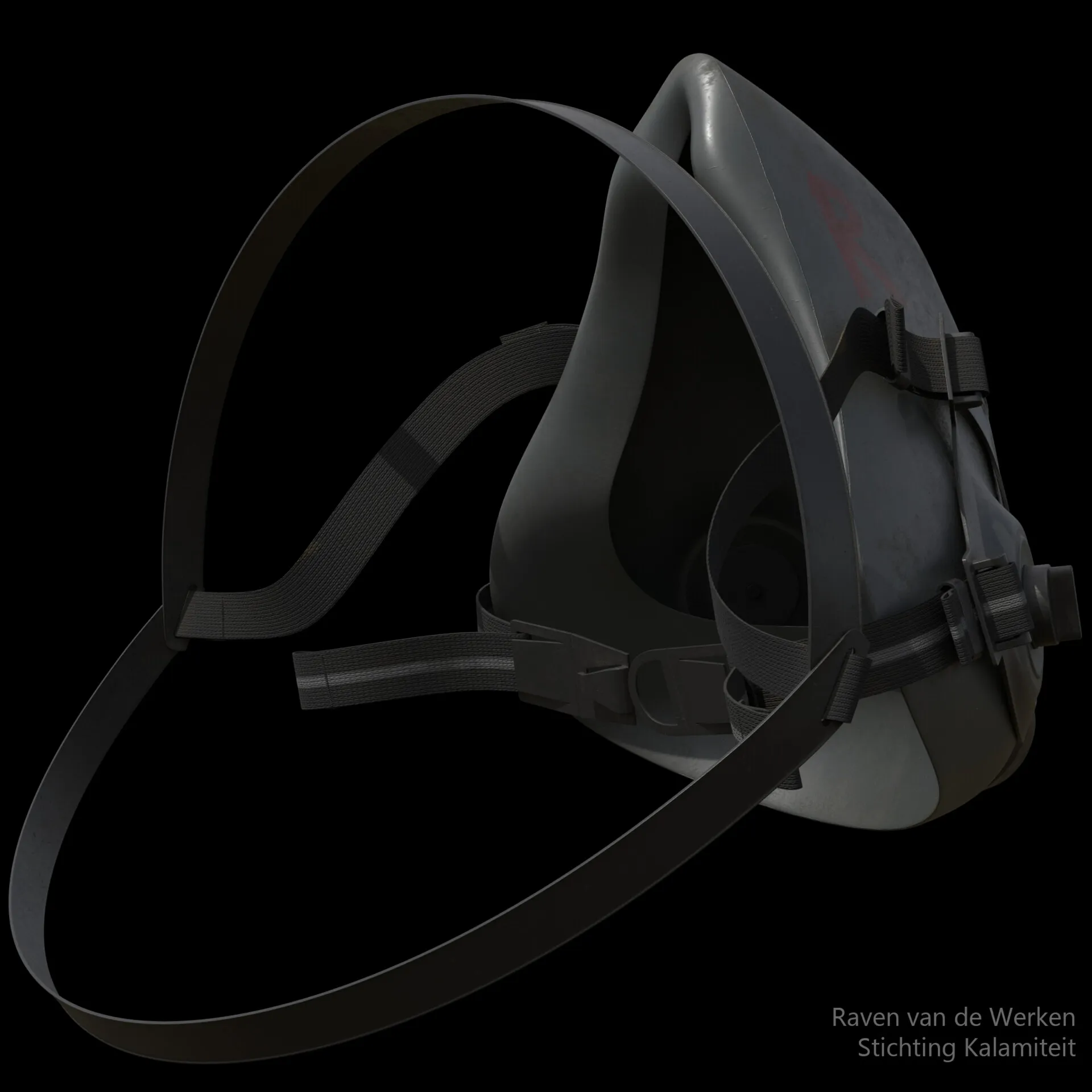 Side view of the respirator