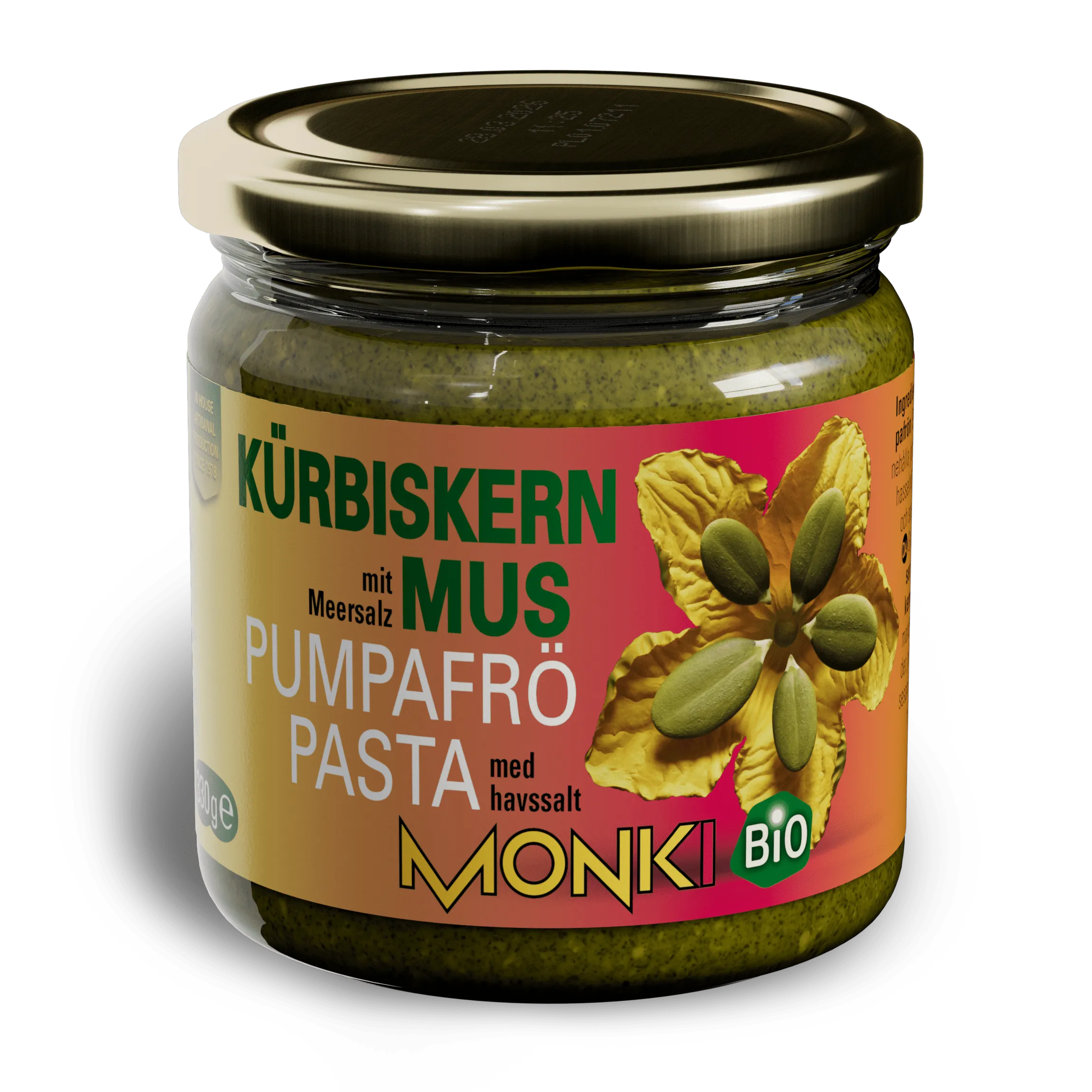MONKI BIO Pumpkin seed butter label